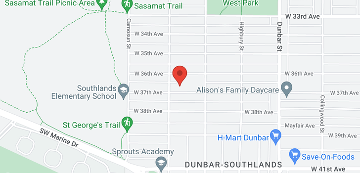 map of 3971 W 37TH AVENUE